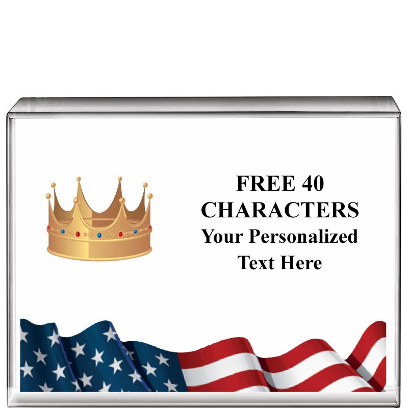 4"x3"FLAG HRZNTL DISPLY CRYSTL