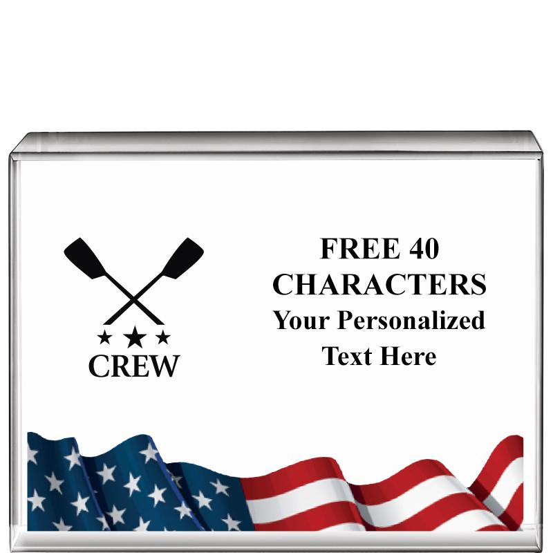 4"x3"FLAG HRZNTL DISPLY CRYSTL