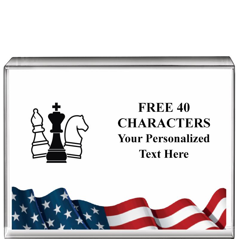 4"x3"FLAG HRZNTL DISPLY CRYSTL