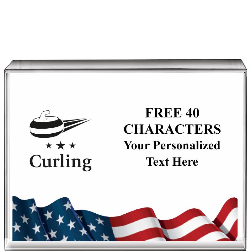 4"x3"FLAG HRZNTL DISPLY CRYSTL