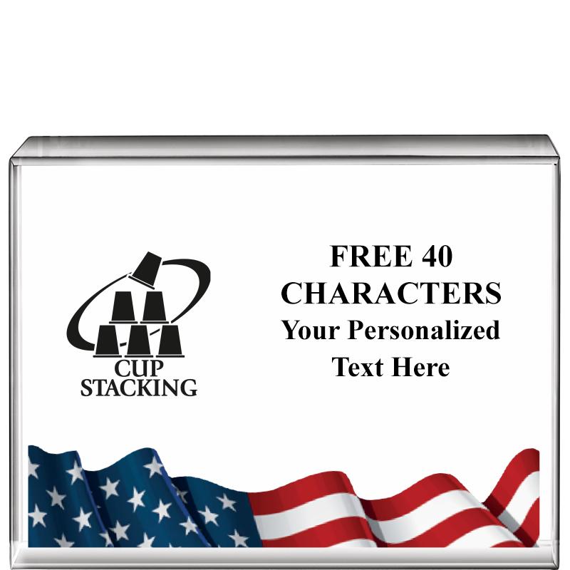 4"x3"FLAG HRZNTL DISPLY CRYSTL