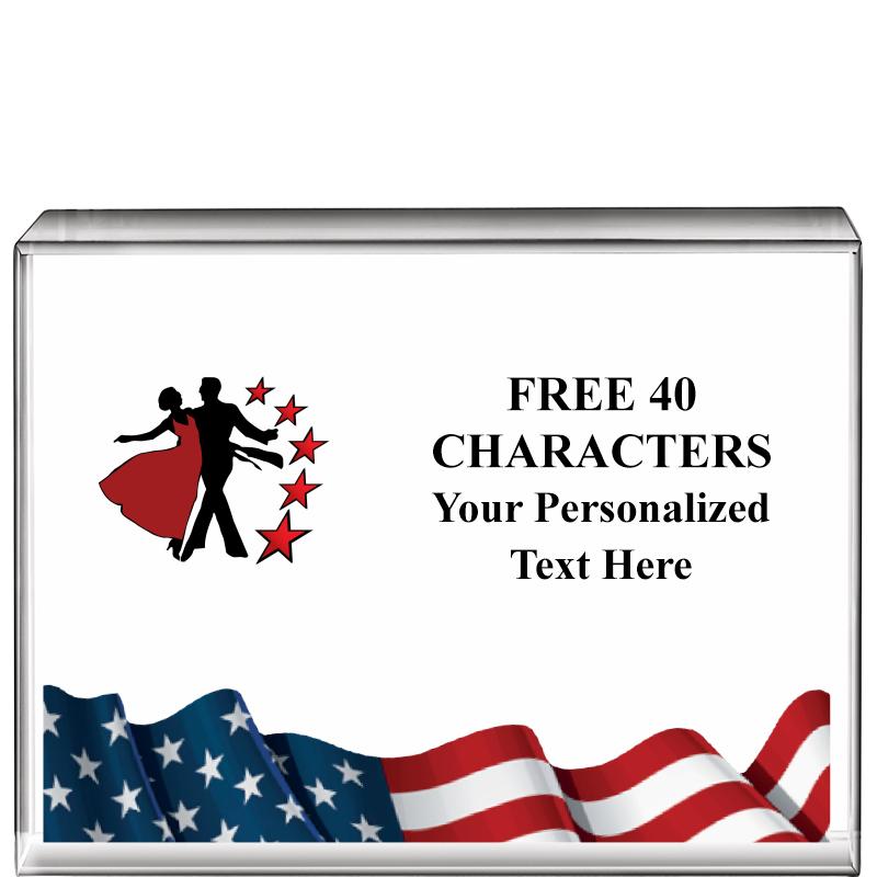 4"x3"FLAG HRZNTL DISPLY CRYSTL