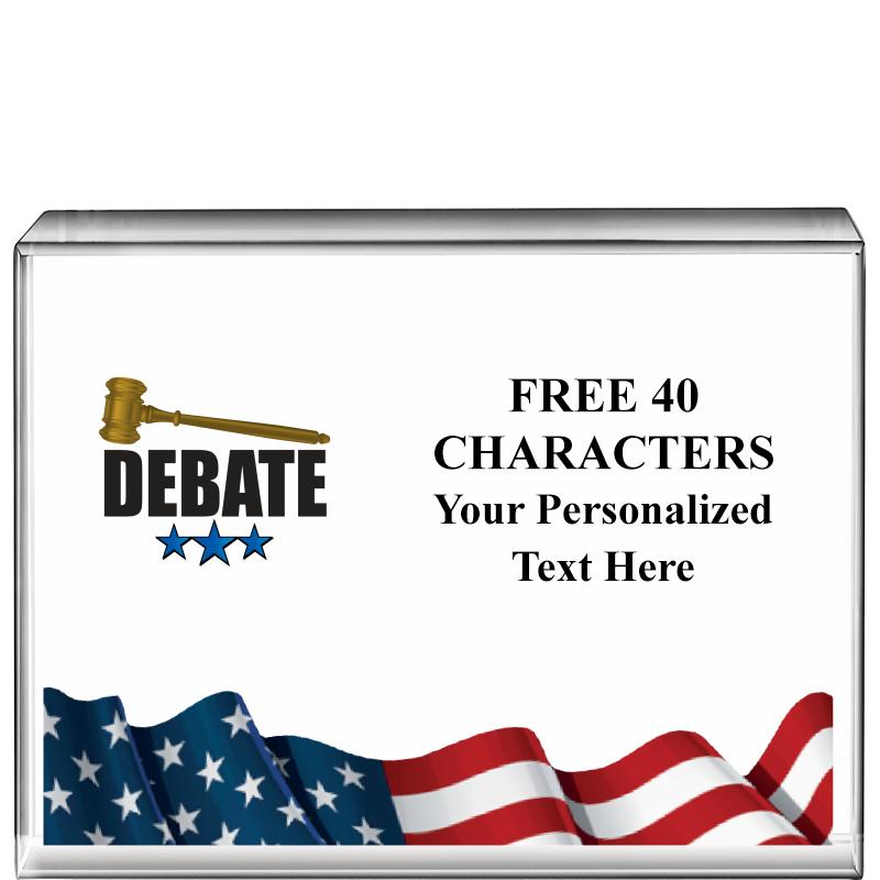 4"x3"FLAG HRZNTL DISPLY CRYSTL