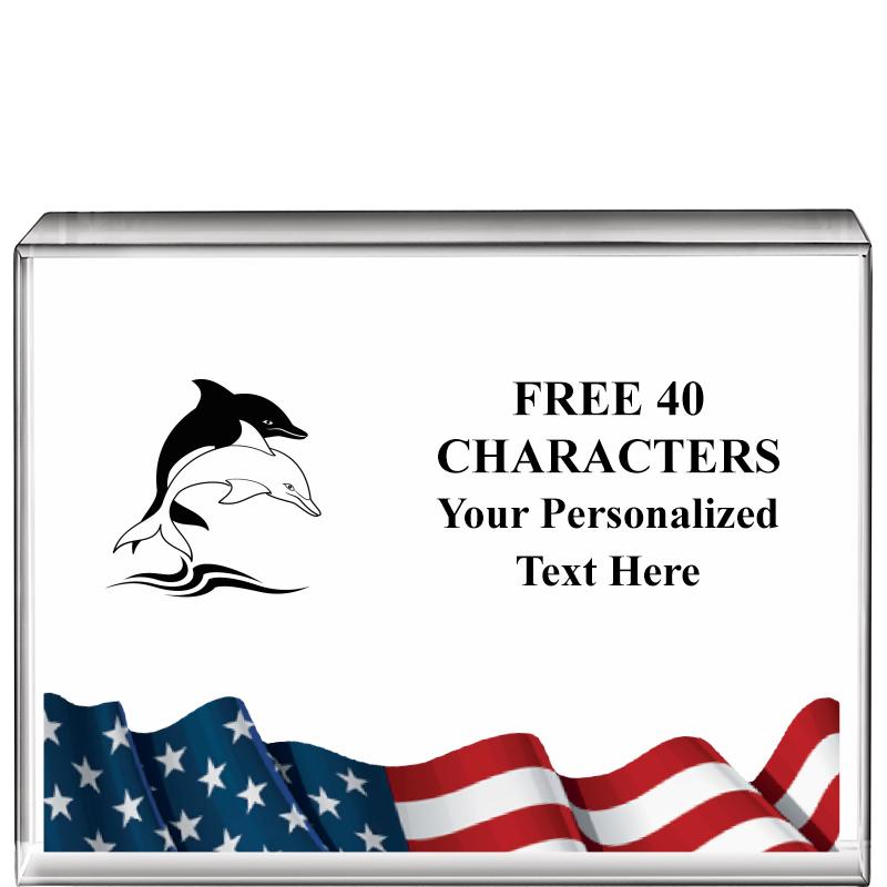 4"x3"FLAG HRZNTL DISPLY CRYSTL