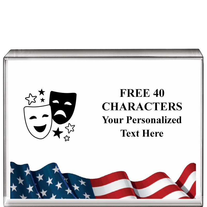 4"x3"FLAG HRZNTL DISPLY CRYSTL