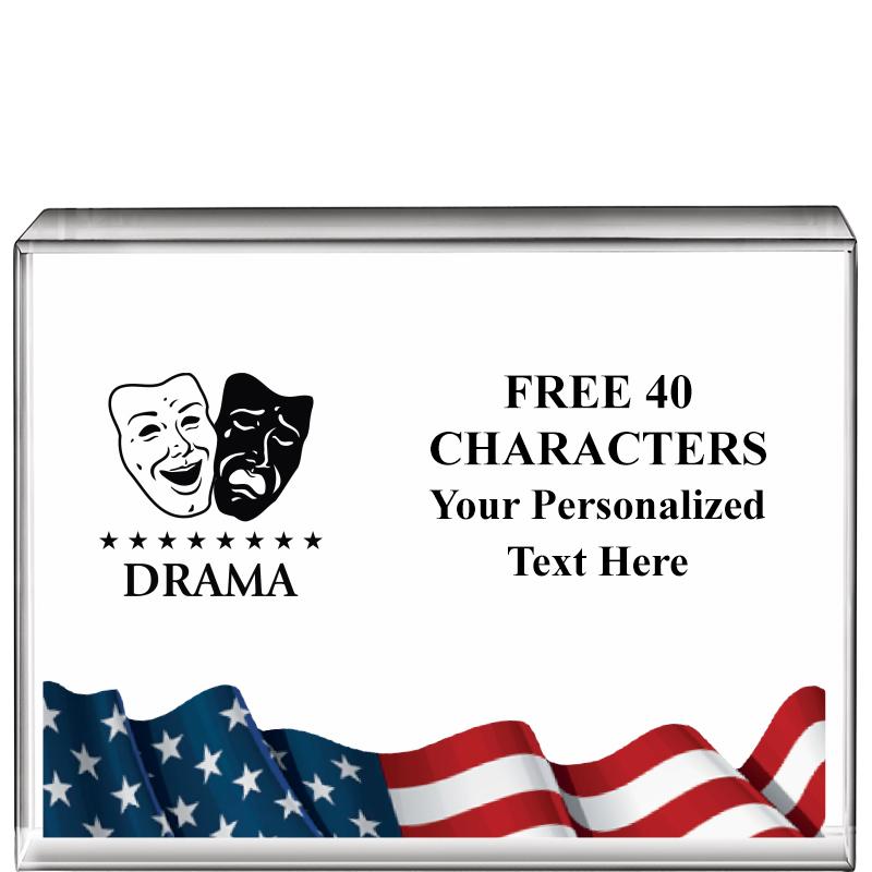 4"x3"FLAG HRZNTL DISPLY CRYSTL