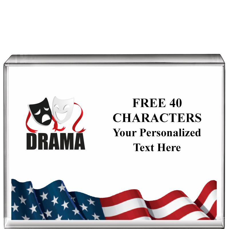 4"x3"FLAG HRZNTL DISPLY CRYSTL