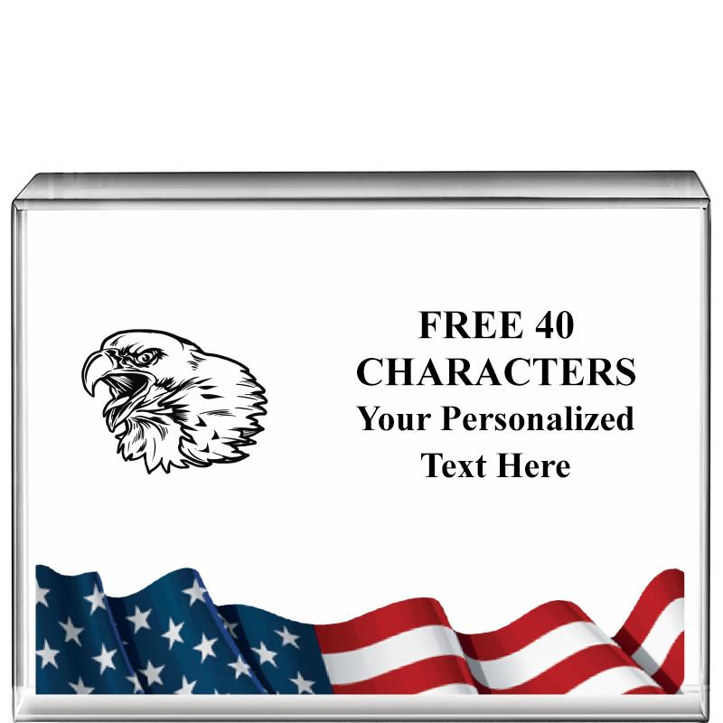 4"x3"FLAG HRZNTL DISPLY CRYSTL