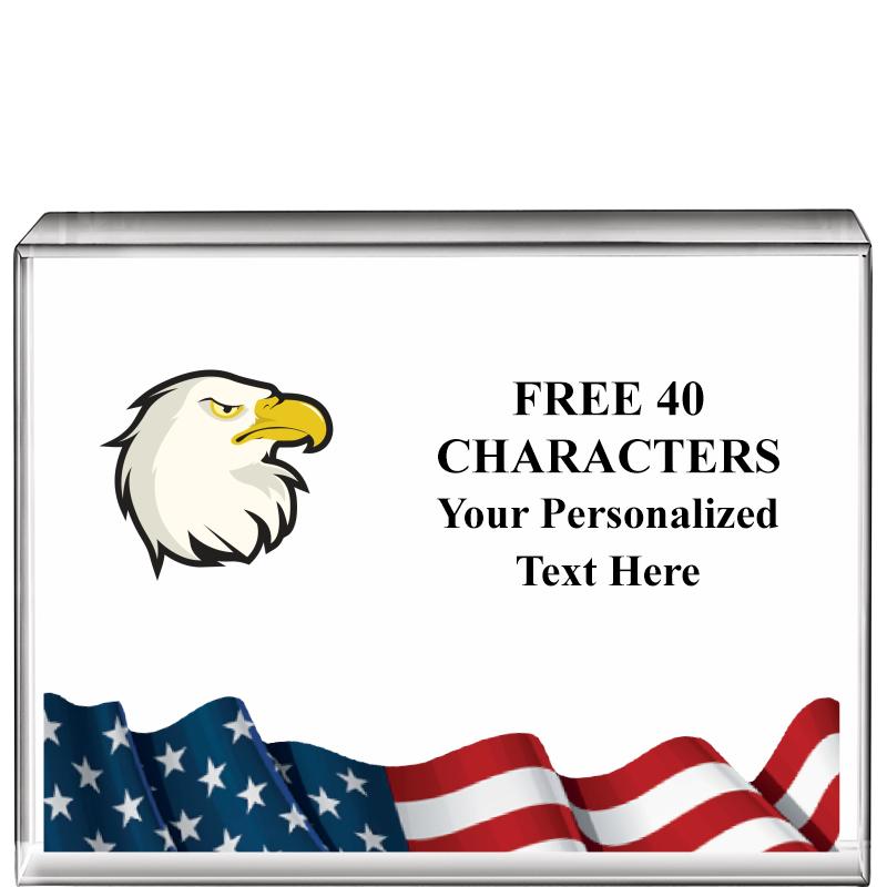 4"x3"FLAG HRZNTL DISPLY CRYSTL