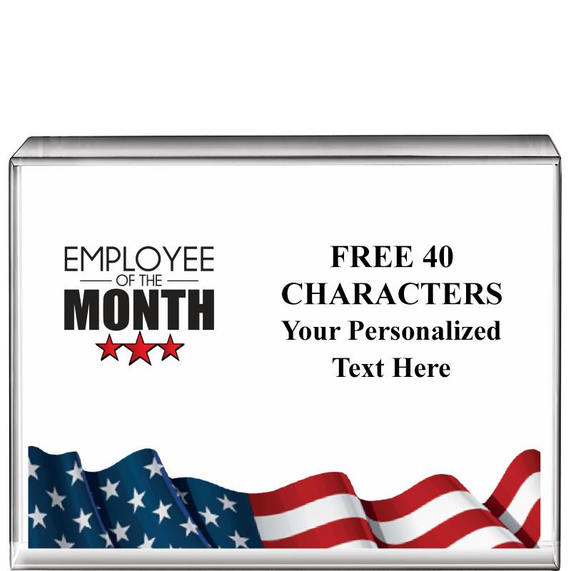 4"x3"FLAG HRZNTL DISPLY CRYSTL