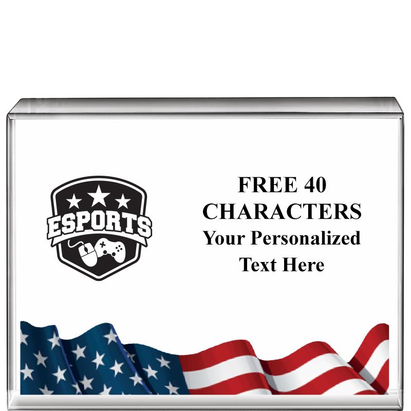 4"x3"FLAG HRZNTL DISPLY CRYSTL