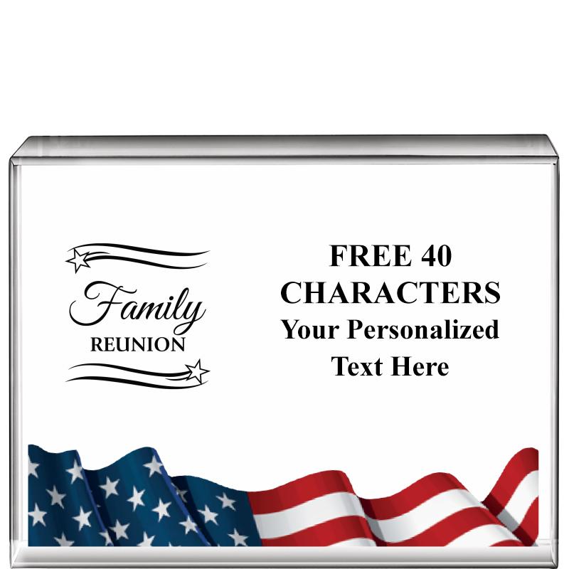 4"x3"FLAG HRZNTL DISPLY CRYSTL