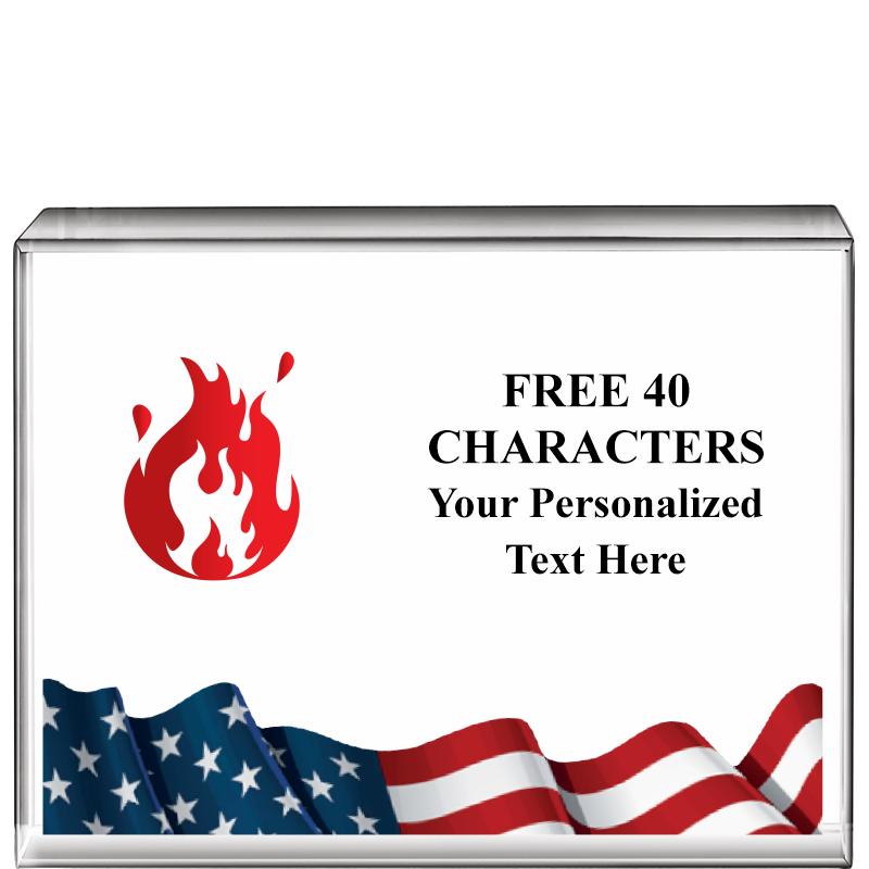 4"x3"FLAG HRZNTL DISPLY CRYSTL