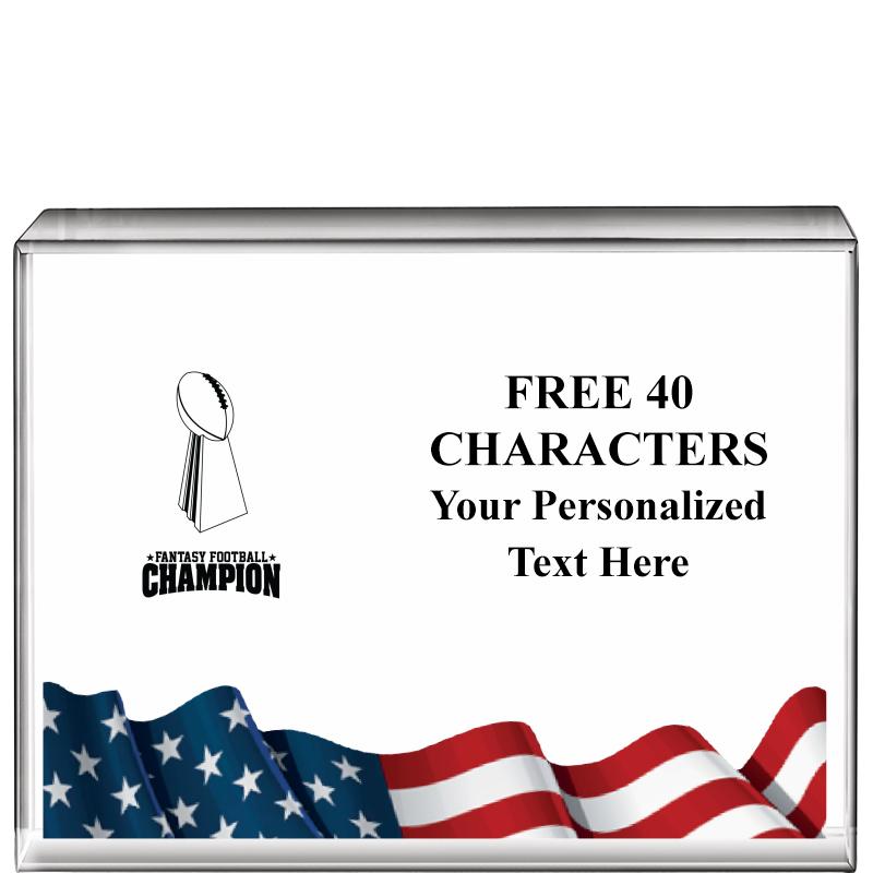 4"x3"FLAG HRZNTL DISPLY CRYSTL