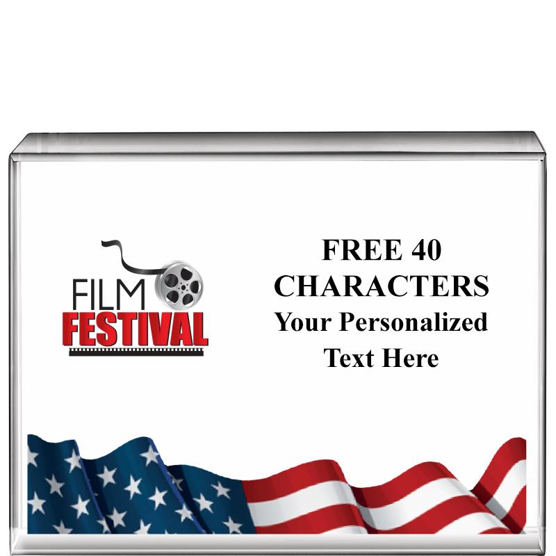 4"x3"FLAG HRZNTL DISPLY CRYSTL