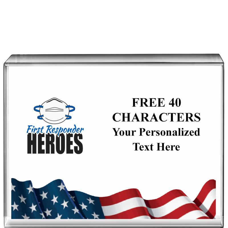 4"x3"FLAG HRZNTL DISPLY CRYSTL