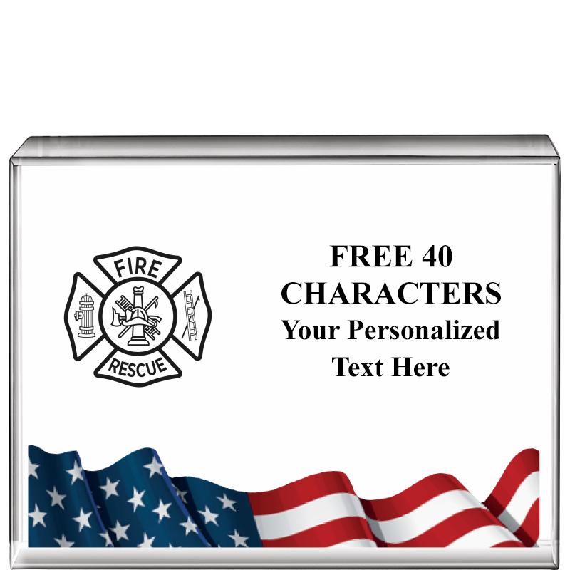 4"x3"FLAG HRZNTL DISPLY CRYSTL