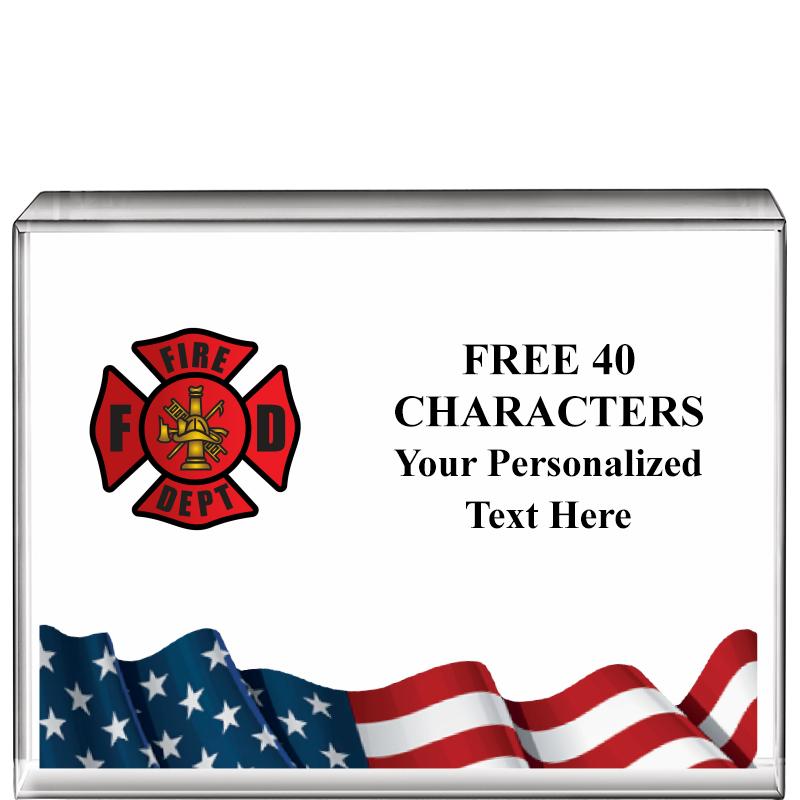 4"x3"FLAG HRZNTL DISPLY CRYSTL