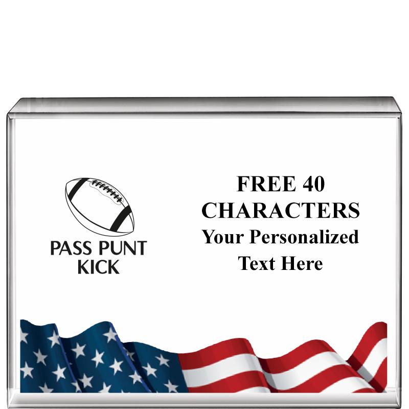 4"x3"FLAG HRZNTL DISPLY CRYSTL