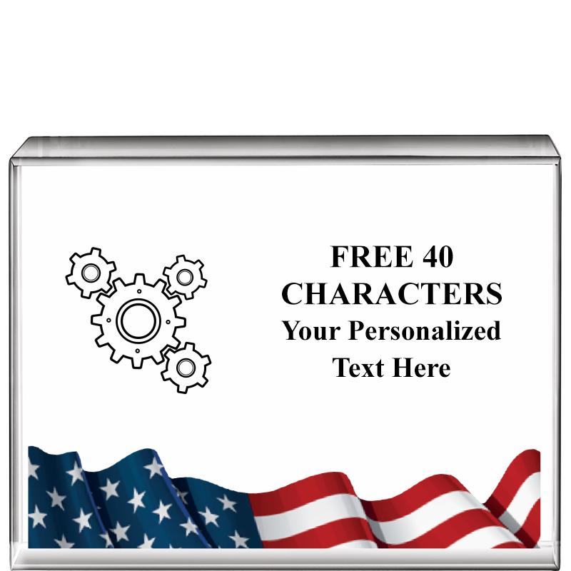 4"x3"FLAG HRZNTL DISPLY CRYSTL