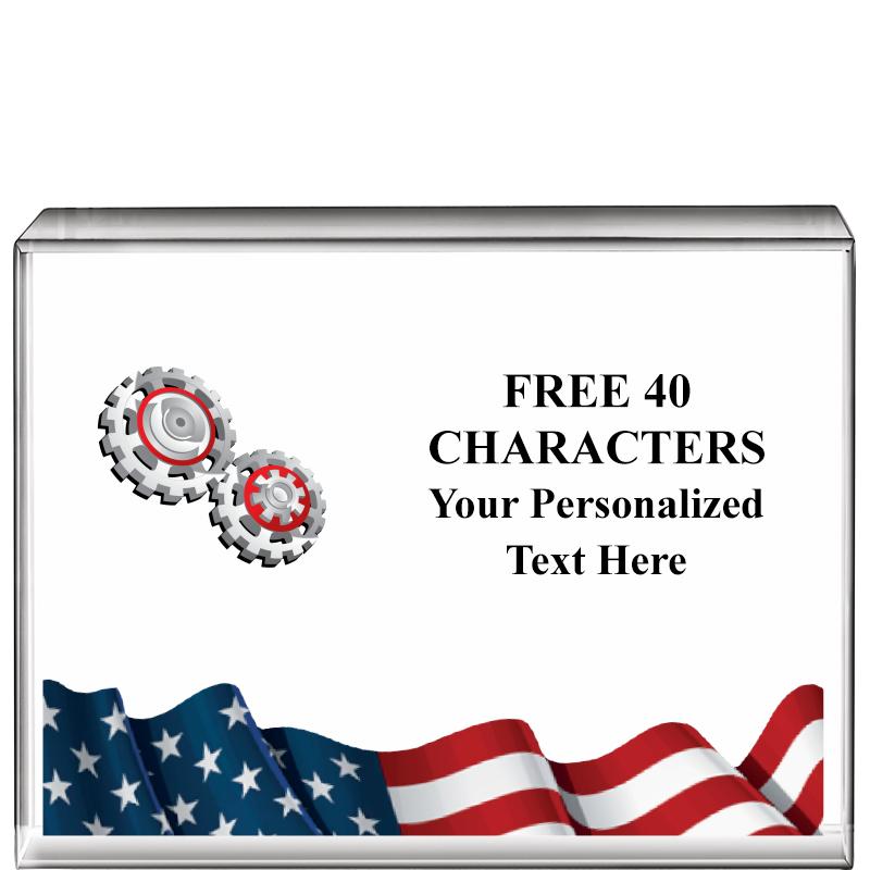 4"x3"FLAG HRZNTL DISPLY CRYSTL