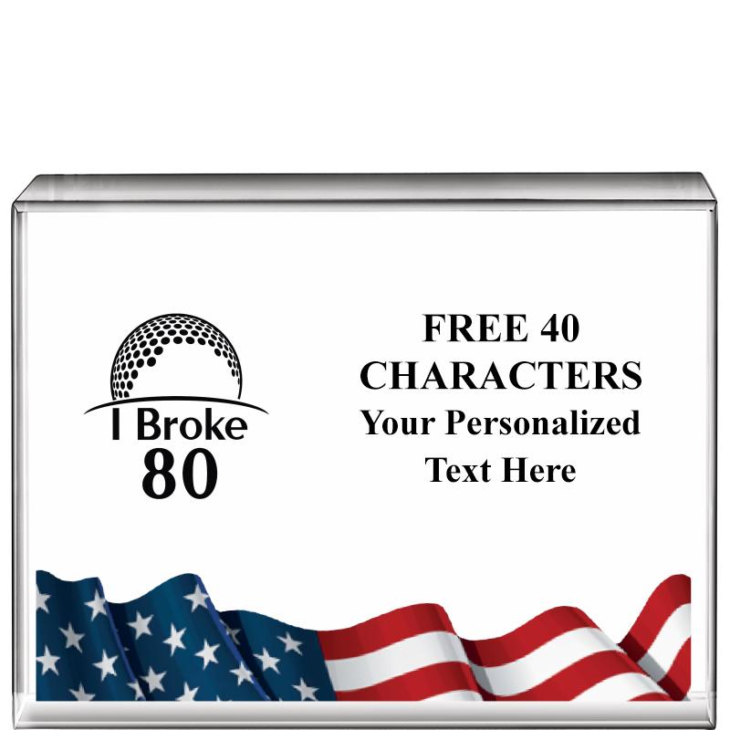 4"x3"FLAG HRZNTL DISPLY CRYSTL