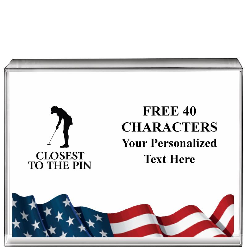 4"x3"FLAG HRZNTL DISPLY CRYSTL