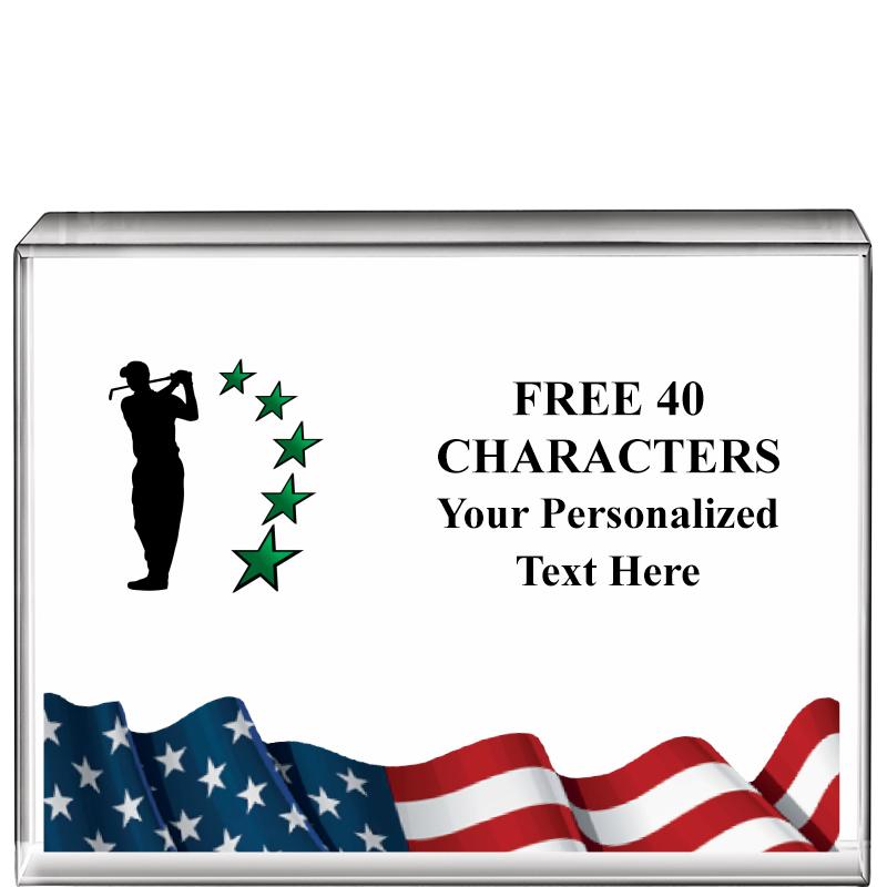 4"x3"FLAG HRZNTL DISPLY CRYSTL