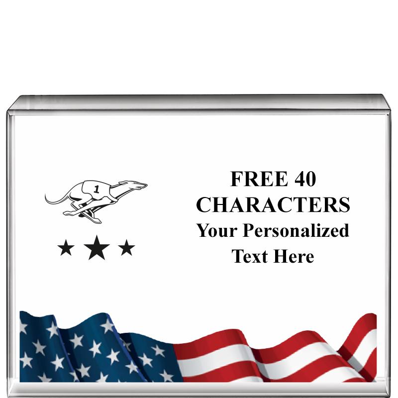 4"x3"FLAG HRZNTL DISPLY CRYSTL