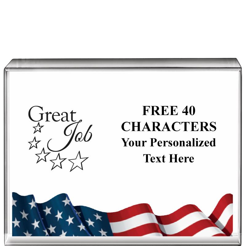 4"x3"FLAG HRZNTL DISPLY CRYSTL