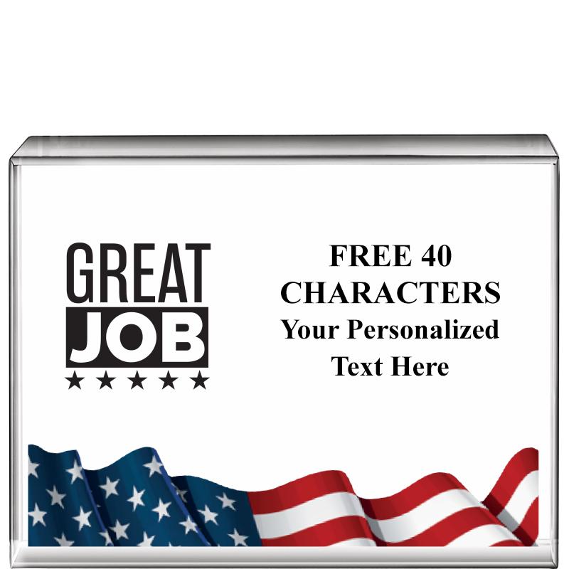 4"x3"FLAG HRZNTL DISPLY CRYSTL