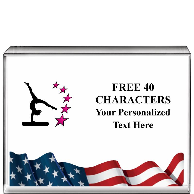 4"x3"FLAG HRZNTL DISPLY CRYSTL