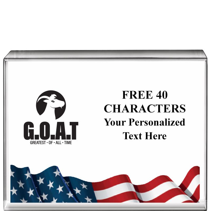 4"x3"FLAG HRZNTL DISPLY CRYSTL