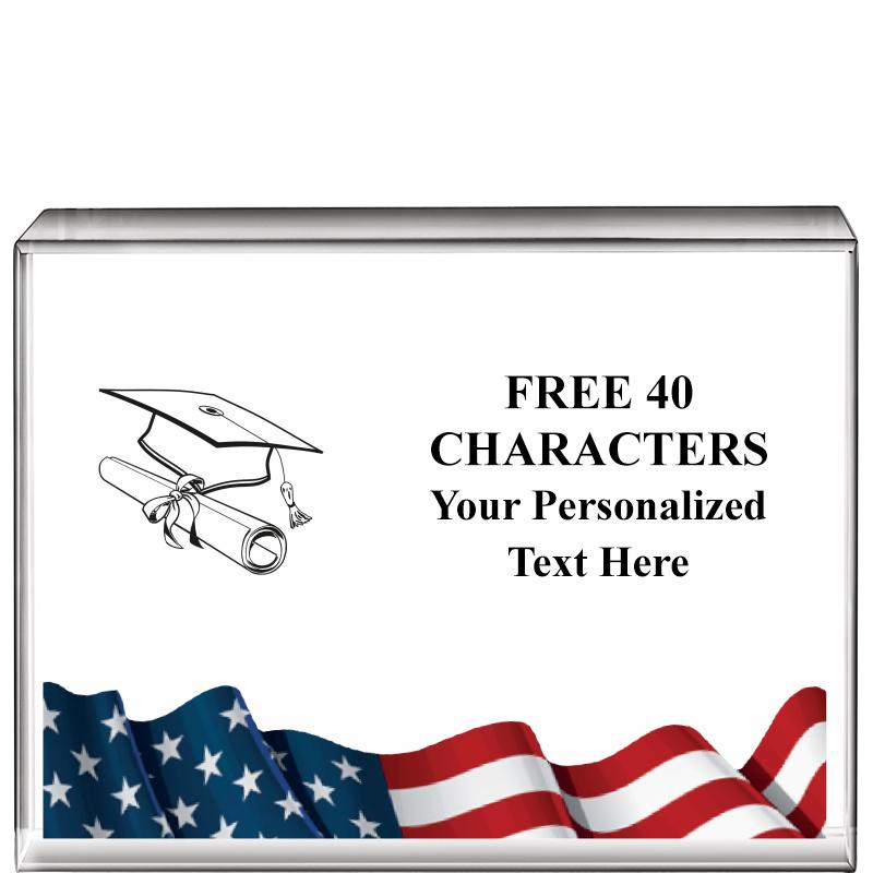 4"x3"FLAG HRZNTL DISPLY CRYSTL