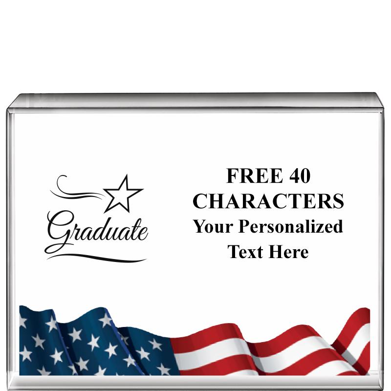 4"x3"FLAG HRZNTL DISPLY CRYSTL