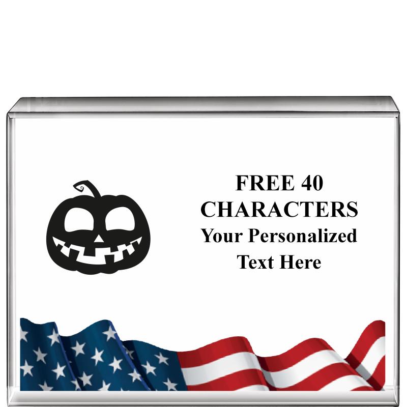 4"x3"FLAG HRZNTL DISPLY CRYSTL