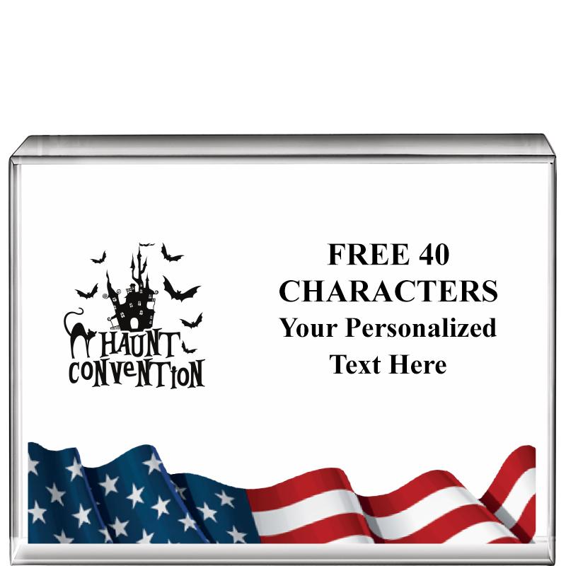 4"x3"FLAG HRZNTL DISPLY CRYSTL