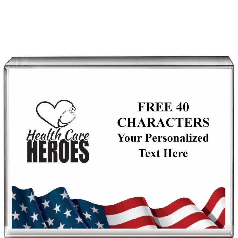 4"x3"FLAG HRZNTL DISPLY CRYSTL
