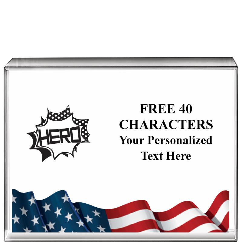 4"x3"FLAG HRZNTL DISPLY CRYSTL