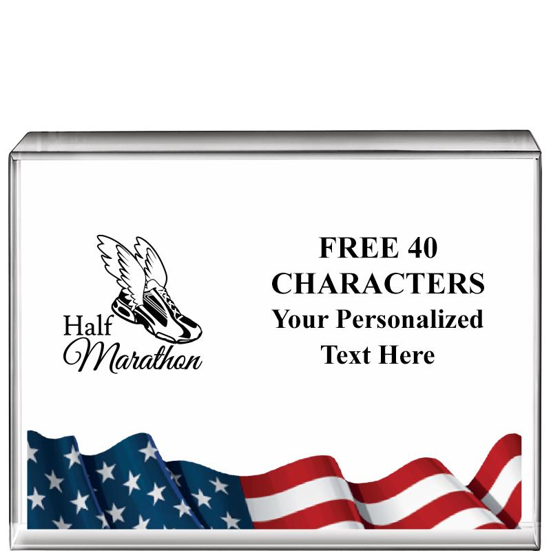 4"x3"FLAG HRZNTL DISPLY CRYSTL