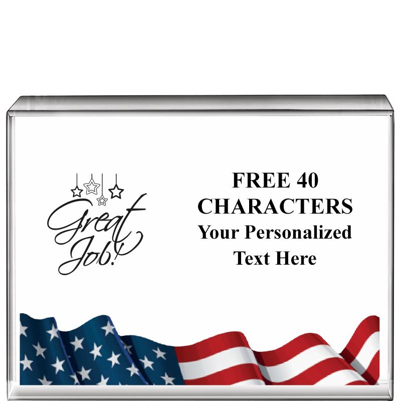 4"x3"FLAG HRZNTL DISPLY CRYSTL