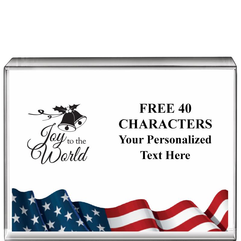 4"x3"FLAG HRZNTL DISPLY CRYSTL