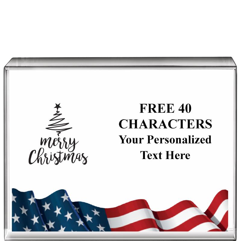 4"x3"FLAG HRZNTL DISPLY CRYSTL