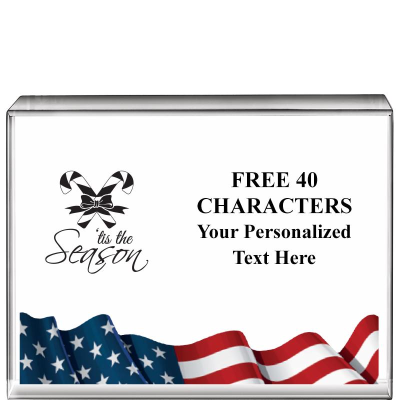 4"x3"FLAG HRZNTL DISPLY CRYSTL