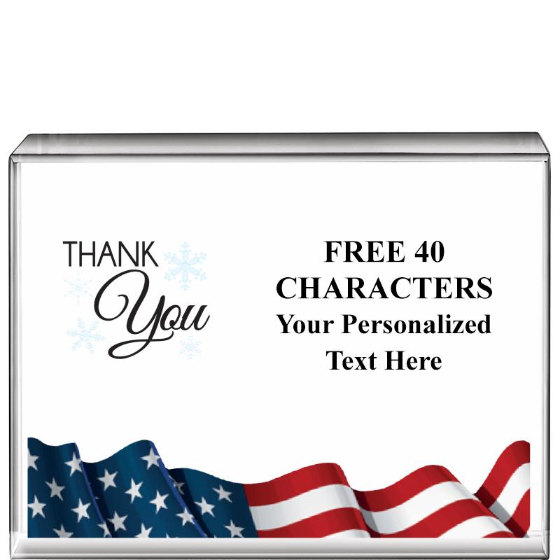 4"x3"FLAG HRZNTL DISPLY CRYSTL