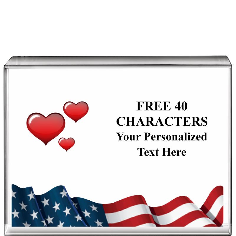 4"x3"FLAG HRZNTL DISPLY CRYSTL