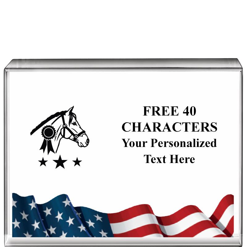 4"x3"FLAG HRZNTL DISPLY CRYSTL