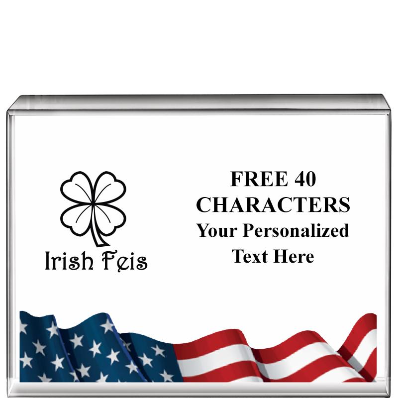 4"x3"FLAG HRZNTL DISPLY CRYSTL