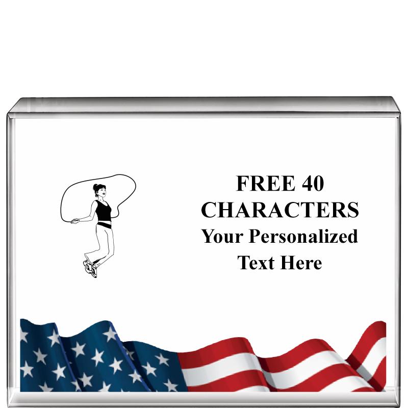 4"x3"FLAG HRZNTL DISPLY CRYSTL