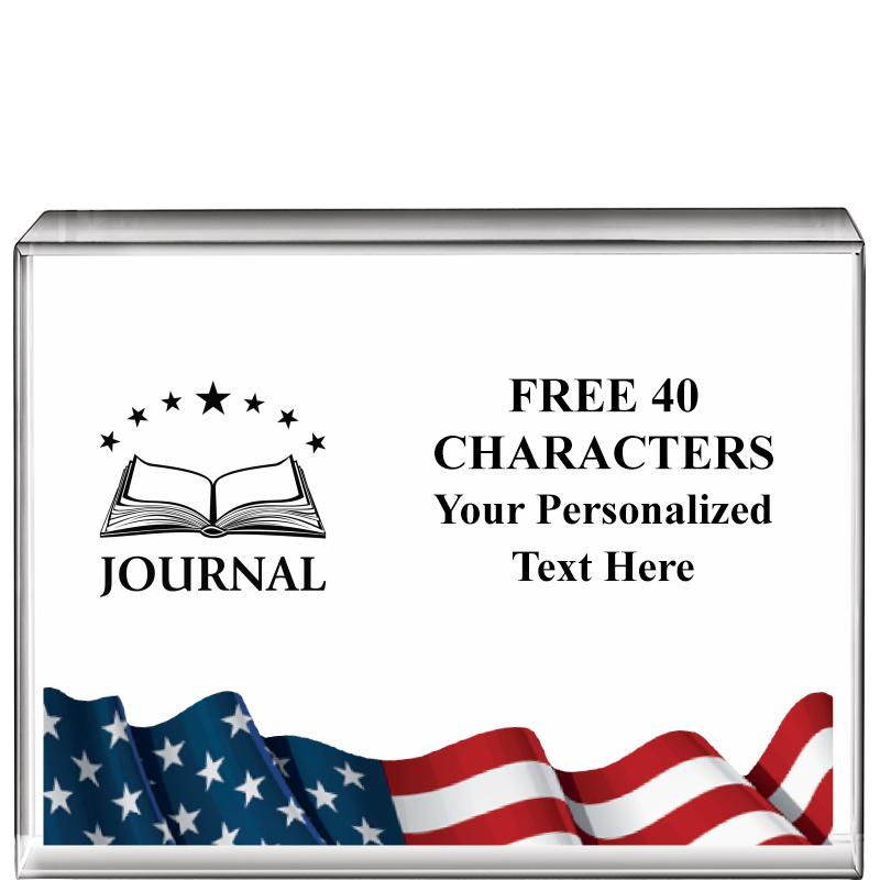 4"x3"FLAG HRZNTL DISPLY CRYSTL